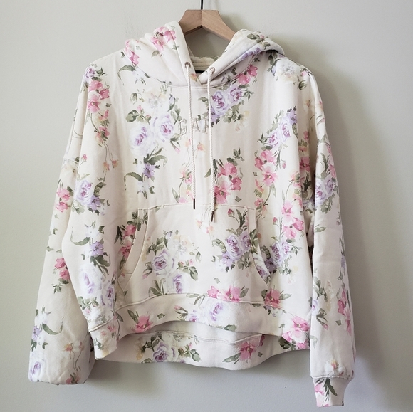 GAP X LOVESHACKFANCY FLORAL CROPPED HOODIE SIZE M - Picture 2 of 5
